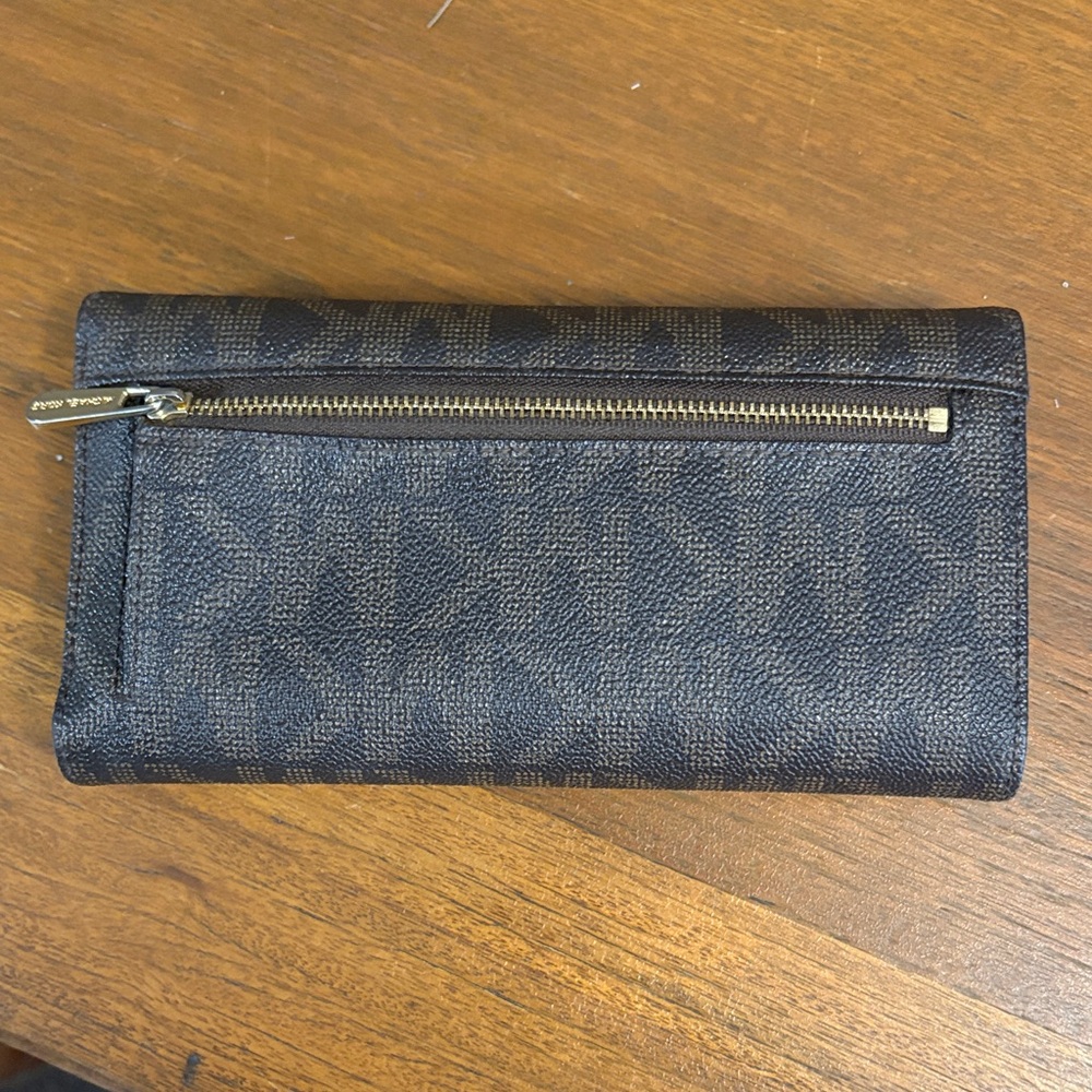 Michael Kors Dark Brown Wallet with Gold Accents - Picture 2 of 4